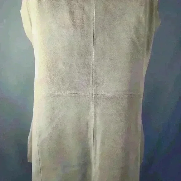 NWOTEtcetera Size 6‎ Very Soft Warm Beige Lamb Suede Top Spaghetti Straps Hi Low - Picture 7 of 12